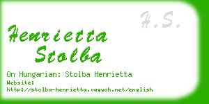 henrietta stolba business card
